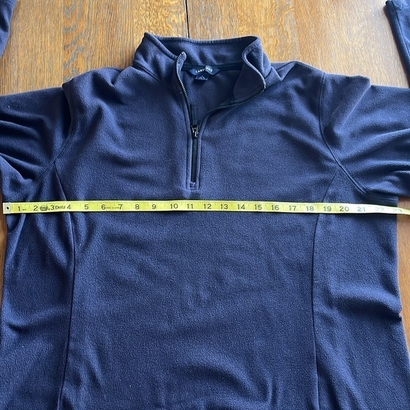 Lands End Micro Fleece Pullover 3/4 Zipper Size Lg 14-16 Navy Blue Long Sleeve - Picture 6 of 12